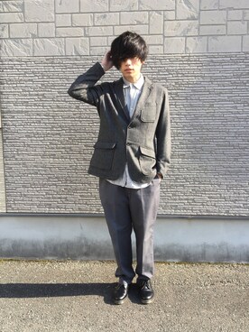 「RED KAP（レッドキャップ）のアイテム（スラックス）」を使った、つばささん（メンズ・180cm）の秋コーディネート