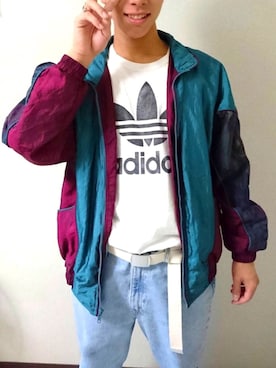 「adidas Originals（アディダスオリジナルス）のアイテム（Tシャツ/カットソー、ホワイト系）」を使った、GANDEN SUZUさん（メンズ・172cm）の春コーディネート