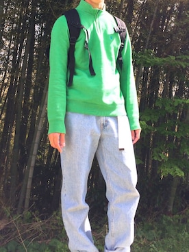 「POLO RALPH LAUREN（ポロ ラルフ ローレン）のアイテム（スウェット、グリーン系）」を使った、GANDEN SUZUさん（メンズ・172cm）の春コーディネート