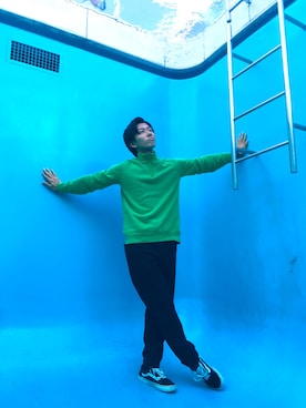 「POLO RALPH LAUREN（ポロ ラルフ ローレン）のアイテム（スウェット、グリーン系）」を使った、GANDEN SUZUさん（メンズ・172cm）の秋コーディネート