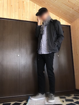 「ADAM ET ROPE'（アダムエロペ）のアイテム（ナイロンジャケット）」を使った、yumaさん（メンズ・178cm）の冬コーディネート