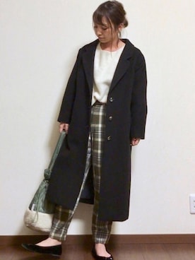 「Daniel Wellington（ダニエルウェリントン）の販売終了クラシックペティット アッシュフィールド32mm（アナログ腕時計）」を使った、ayuMi◡̈さん（レディース・152cm）の冬コーディネート