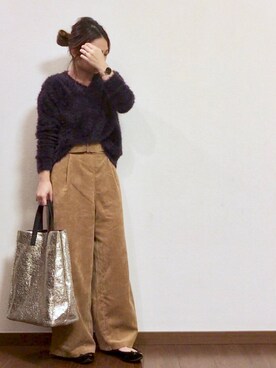 「SMELLY（スメリー）のアイテム（ピアス（両耳用））」を使った、ayuMi◡̈さん（レディース・152cm）の冬コーディネート