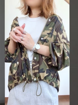 「ピクニック」｜「アイテム（その他アウター）」を使った、ayuMi◡̈さん（レディース・152cm）の春コーディネート