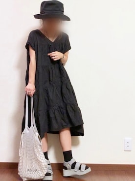 「Daniel Wellington（ダニエルウェリントン）の販売終了クラシックペティット アッシュフィールド32mm（アナログ腕時計）」を使った、ayuMi◡̈さん（レディース・153cm）の夏コーディネート