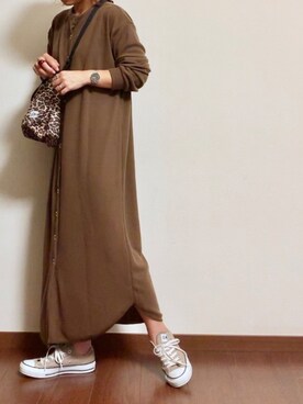 「Daniel Wellington（ダニエルウェリントン）の販売終了クラシックペティット アッシュフィールド32mm（アナログ腕時計）」を使った、ayuMi◡̈さん（レディース・152cm）の秋コーディネート