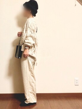 「SVEC（シュベック）のカンフーシューズ kung fu Shoes / ストラップパンプス（バレエシューズ）」を使った、ayuMi◡̈さん（レディース・152cm）の秋コーディネート