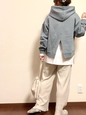 「reca（レカ）のアイテム（パーカー）」を使った、ayuMi◡̈さん（レディース・152cm）の冬コーディネート