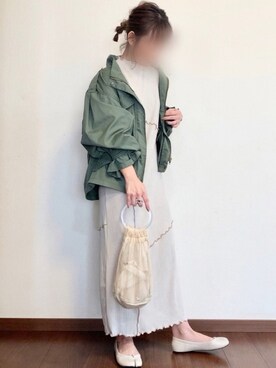「reca（レカ）のアイテム（ミリタリージャケット）」を使った、ayuMi◡̈さん（レディース・152cm）の春コーディネート