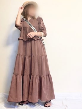 「SALON adam et rope'（サロン アダム エ ロペ）のアイテム（ハット）」を使った、ayuMi◡̈さん（レディース・152cm）の夏コーディネート