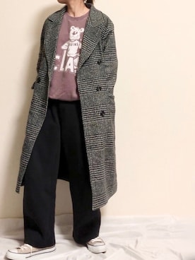 「ECRIRE（エクリール）のアイテム（その他アウター）」を使った、ayuMi◡̈さん（レディース・152cm）の冬コーディネート