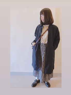 「Samansa Mos2（サマンサ モスモス）のアイテム（ステンカラーコート）」を使った、Jia さん（レディース・160cm）の冬コーディネート