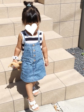 「DAISO（DAISO）のアイテム（腕時計）」を使った、oshamaさん（キッズ・80cm）の夏コーディネート