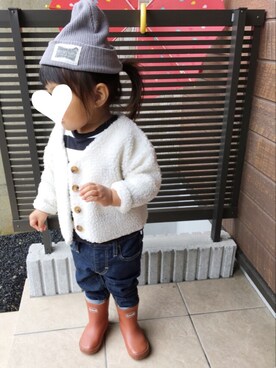 「LEE」｜「アイテム（レインシューズ）」を使った、oshamaさん（キッズ・80cm）の秋コーディネート