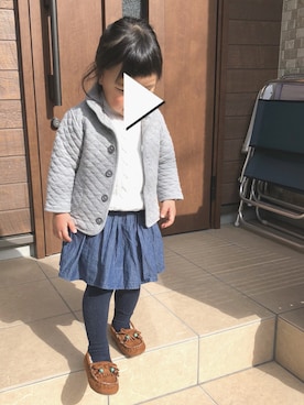 「無印良品（ムジルシリョウヒン）のアイテム（ジャケット/アウター）」を使った、oshamaさん（キッズ・80cm）の春コーディネート