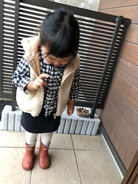 「長靴」｜「アイテム（その他アウター）」を使った、oshamaさん（キッズ・80cm）の春コーディネート