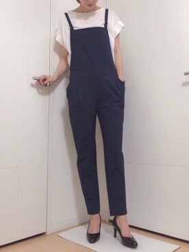 「ZARA（ザラ）のアイテム（サロペット/オーバーオール）」を使った、たまんさん（レディース・168cm）の夏コーディネート