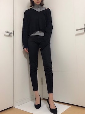 「VICKY（ビッキー）のアイテム（トップス）」を使った、たまんさん（レディース・168cm）の冬コーディネート