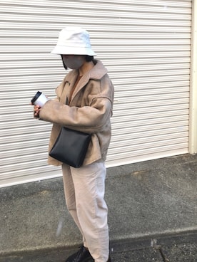 「apres jour mignon（アプレジュールミニョン）のアイテム（帽子）」を使った、sakime0127さん（レディース・152cm）の冬コーディネート
