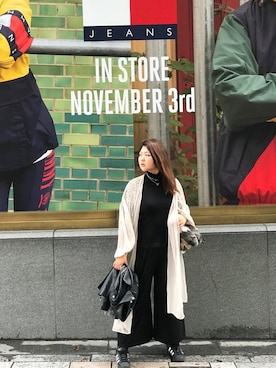 「MOUSSY（マウジー）のアイテム（ノーカラージャケット）」を使った、CherryJunkoさん（レディース・165cm）の冬コーディネート