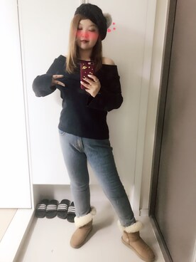 「CECIL McBEE（セシルマクビー）のアイテム（帽子）」を使った、CherryJunkoさん（レディース・165cm）の冬コーディネート