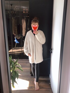 「アイテム（ピーコート）」を使った、CherryJunkoさん（レディース・165cm）の冬コーディネート