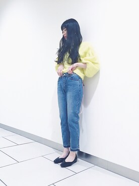 たなかさんの「【chuu☆ViS EDITION】-5kgJEANS ボーイズライクデニムパンツ」を使ったコーディネート