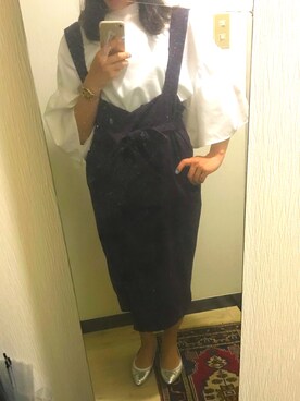 「GU（ジーユー）のアイテム（パンプス、シルバー系）」を使った、sayaさん（レディース・164cm）の春コーディネート