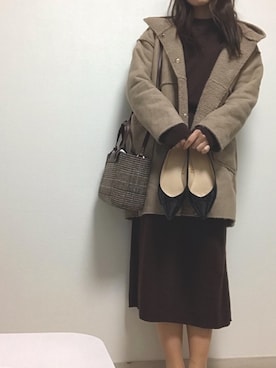 「おとなコーデ」｜「アイテム（ムートンコート）」を使った、sayaさん（レディース・164cm）の冬コーディネート