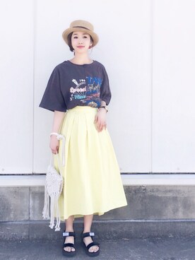 ロック風プリント入りtシャツを使った人気ファッションコーディネート Wear