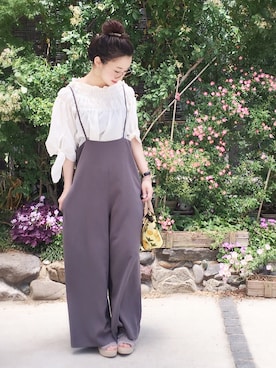 「ワイドシルエット」｜「アイテム（アナログ腕時計）」を使った、陽さん（レディース・156cm）の夏コーディネート