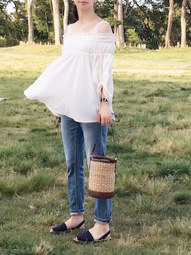 「レースタンク」｜陽さん（レディース・156cm）の夏コーディネート