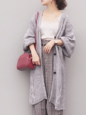 「ざっくりカーデ」｜陽さん（レディース・156cm）の秋コーディネート