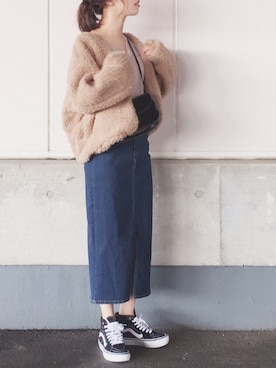 「ADAM ET ROPE'（アダムエロペ）のラウンドクロスボディーバッグ（ショルダーバッグ）」を使った、陽さん（レディース・156cm）の秋コーディネート