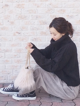 「BONbazaar（ボンバザール）のアイテム」を使った、陽さん（レディース・156cm）の冬コーディネート