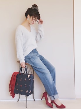 「NICAL（ニカル）のアイテム」を使った、陽さん（レディース・156cm）の冬コーディネート