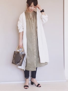 「BONbazaar（ボンバザール）のアイテム（その他アウター）」を使った、陽さん（レディース・156cm）の春コーディネート