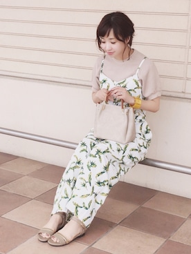 「アイテム（腕時計、イエロー系）」を使った、陽さん（レディース・156cm）の春コーディネート