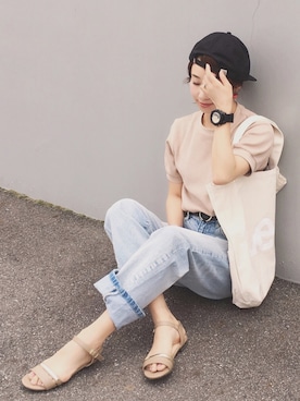 「Herschel Supply（ハーシェルサプライ）のアイテム」を使った、陽さん（レディース・156cm）の夏コーディネート