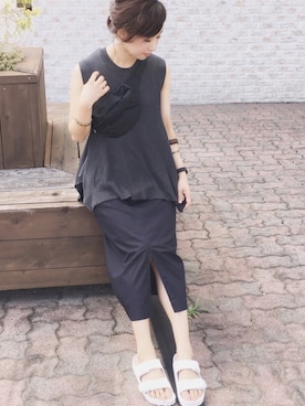 「Abahouse Devinette（ドゥヴィネット）のアイテム」を使った、陽さん（レディース・156cm）の夏コーディネート