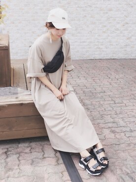 「JOURNAL STANDARD LUXE（ジャーナルスタンダード　ラックス）のアイテム（ワンピース/ドレス）」を使った、陽さん（レディース・156cm）の夏コーディネート