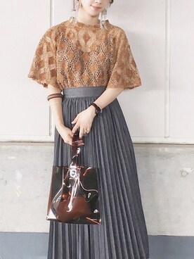 「リップスター」｜「アイテム（財布/小物）」を使った、陽さん（レディース・156cm）の夏コーディネート