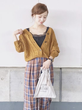 「MAISON DE REEFUR（メゾンドリーファー）のアイテム（財布/小物）」を使った、陽さん（レディース・156cm）の秋コーディネート