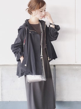 「qualite（カリテ）のアイテム（ワンピース）」を使った、陽さん（レディース・156cm）の秋コーディネート