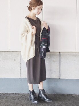 「ざっくりカーデ」｜陽さん（レディース・156cm）の秋コーディネート