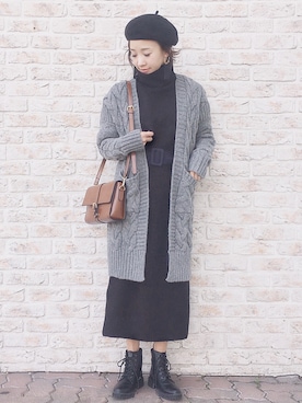 「14+（イチヨンプラス）のアイテム（ハンチング/ベレー帽）」を使った、陽さん（レディース・156cm）の秋コーディネート
