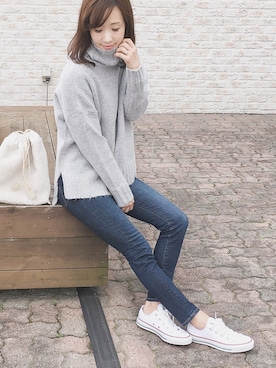 「アイラブCONVERSE」｜陽さん（レディース・156cm）の冬コーディネート