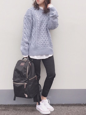 ニット セーターを使った シャツイン の人気ファッションコーディネート ユーザー Wearista Wear