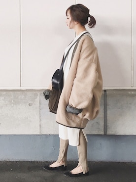 「A.P.C.」｜「アイテム（その他アウター）」を使った、陽さん（レディース・156cm）の冬コーディネート