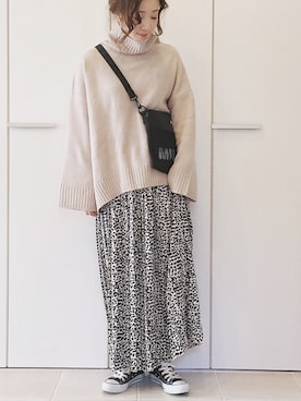 「GRL（グレイル）のアイテム（ピアス（両耳用））」を使った、陽さん（レディース・156cm）の冬コーディネート